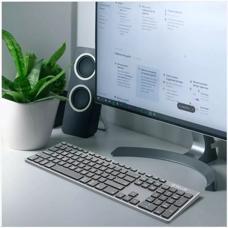 Teclado sem fios Tellur TLL491121 design fino recarregável