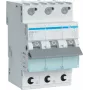 Hager MBS313. Corrente nominal: 13 A, frequência de rede: 50/60 Hz, corrente nominal de saída: 13 A. Tipo: característica B, número de módulos (máx.): 3 módulos. Largura: 52,5 mm, profundidade: 70 mm, altura
