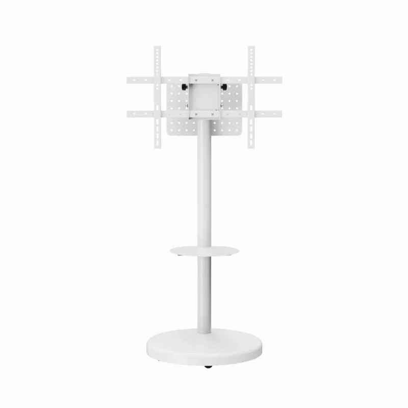 Suporte de TV de chão GEMBIRD TVS-86TR-01-W para televisores de 37–86 polegadas, branco, orientável e inclinável, VESA 200x200–600x400, carga máx. 50 kg