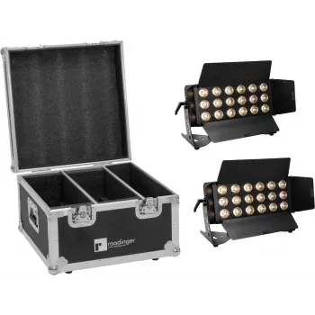 Conjunto de luz LED EUROLITE CLS-18 QCL RGB/WW 18x7W com flightcase