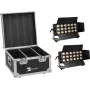 Conjunto de luz LED EUROLITE CLS-18 QCL RGB/WW 18x7W com flightcase
