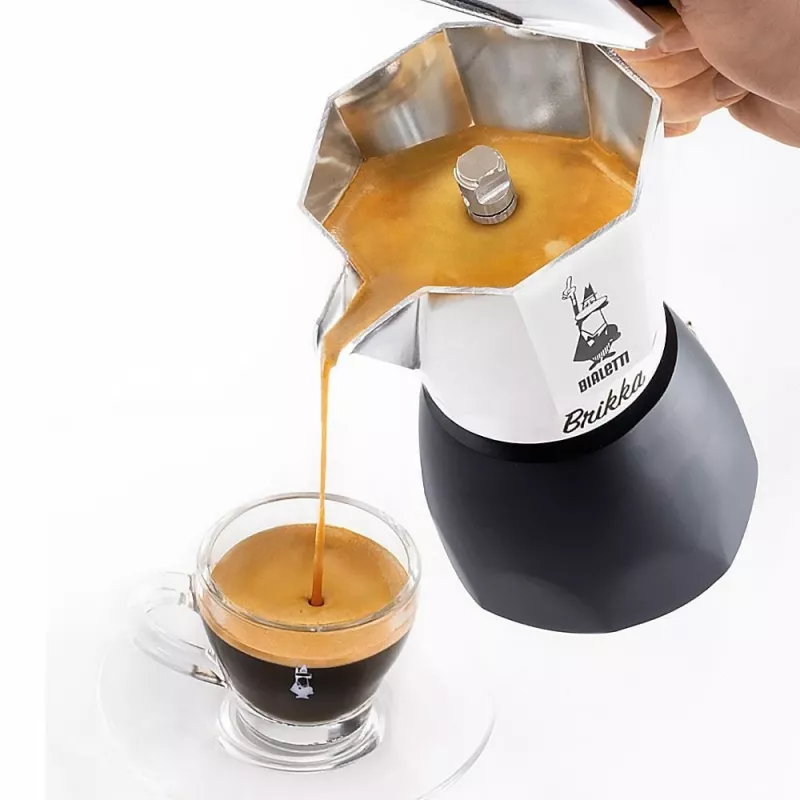 Bialetti Brikka 2023 cafeteira moka, 4 chávenas (0,17 l), preta / aço inoxidável
