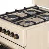 Fogão a gás e elétrico MPM MPM-56-KRM-14, 56 cm, 4 queimadores a gás, forno elétrico, creme