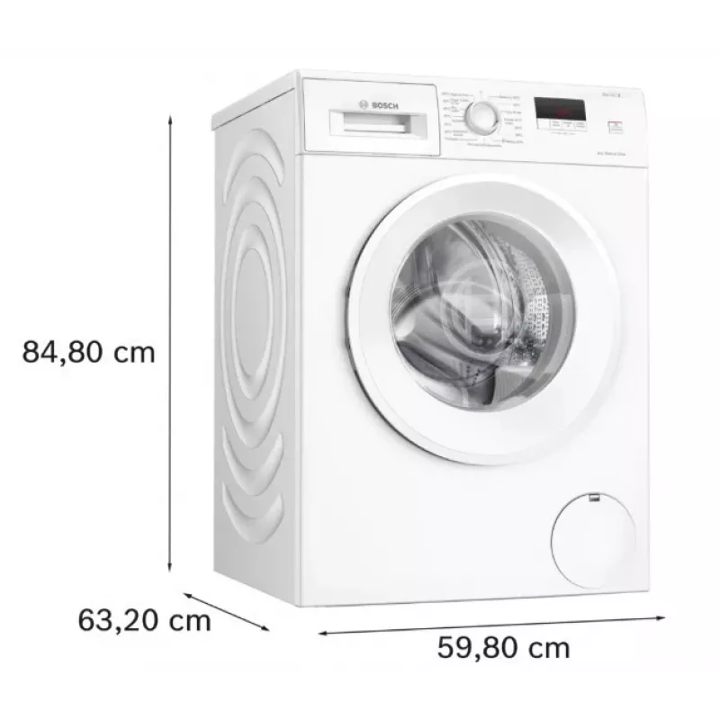 Máquina de lavar roupa de carga frontal Bosch WGE02201PL — 8 kg, 1200 rpm, tambor de 55 l, visor LED, inverter