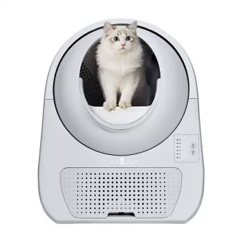 Caixa de areia autolimpante para gatos Catlink Scooper Young, cinzento – 13 l, 600 × 580 mm, adaptador de 12 V