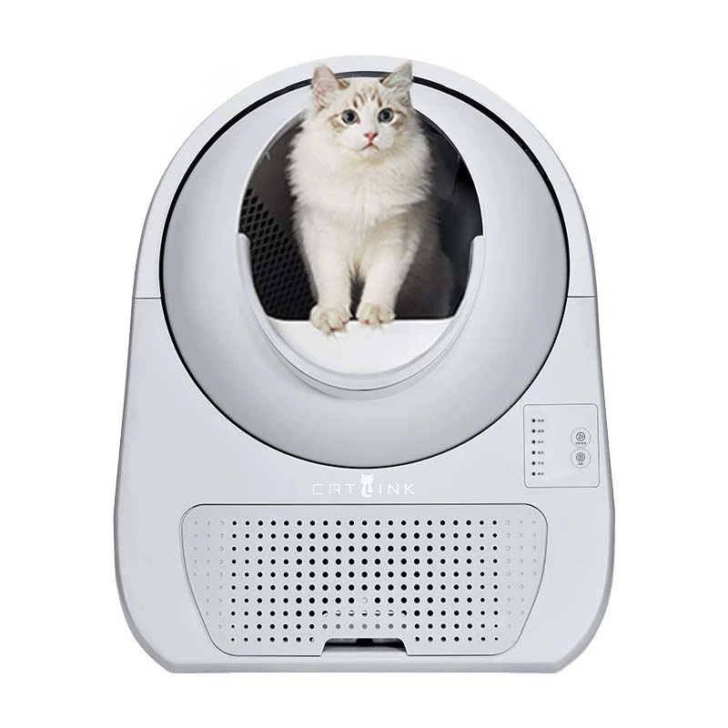 Caixa de areia autolimpante para gatos Catlink Scooper Young, cinzento – 13 l, 600 × 580 mm, adaptador de 12 V