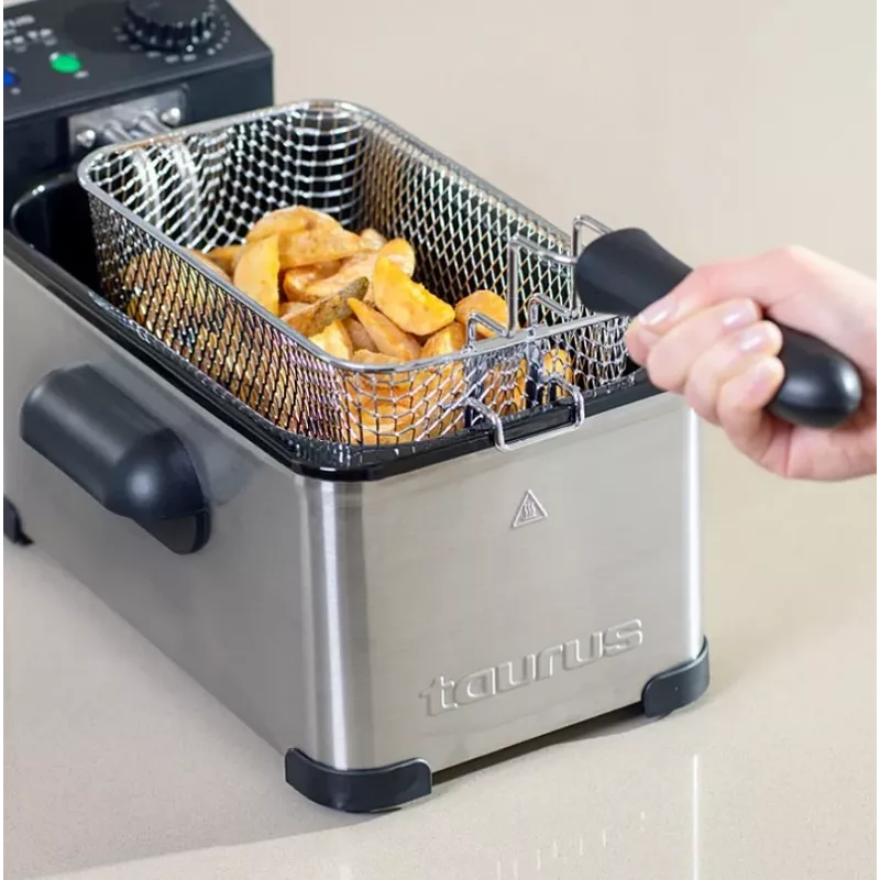 Fritadeira Taurus Fry 3 Single – capacidade de 3 L, 2000 W, aço inoxidável, termostato ajustável 150–190 °C