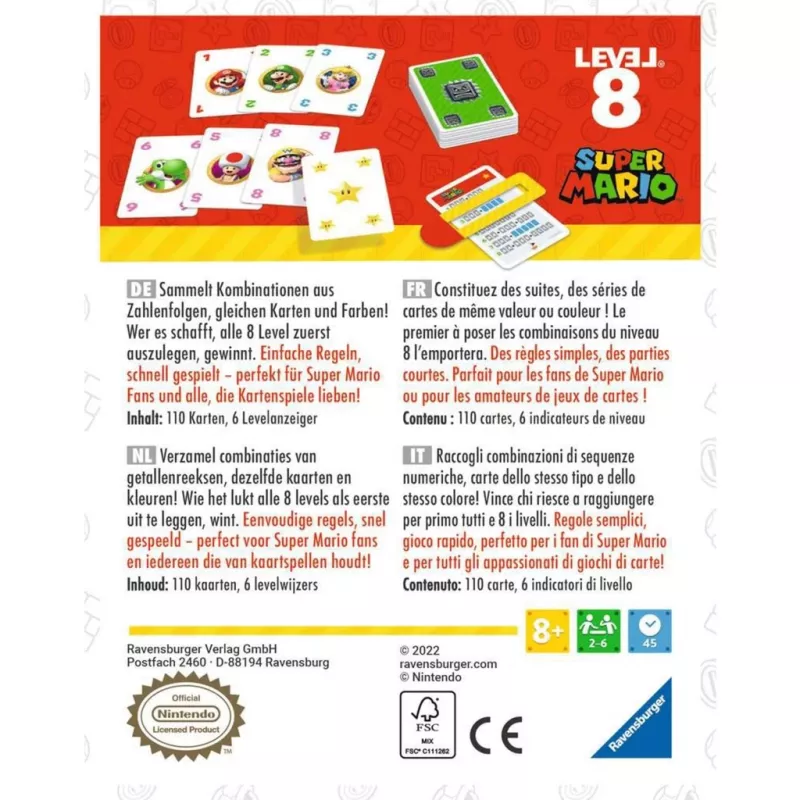 Super Mario Level 8, jogo de cartas