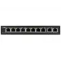 Comutador de rede PULSAR SG108 Gigabit Ethernet (10/100/1000) Power over Ethernet (PoE) preto