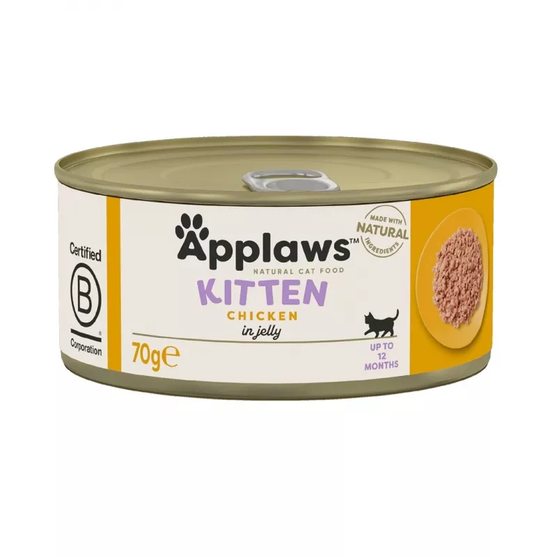 Applaws Kitten comida húmida para gatos com frango em geleia, 70 g
