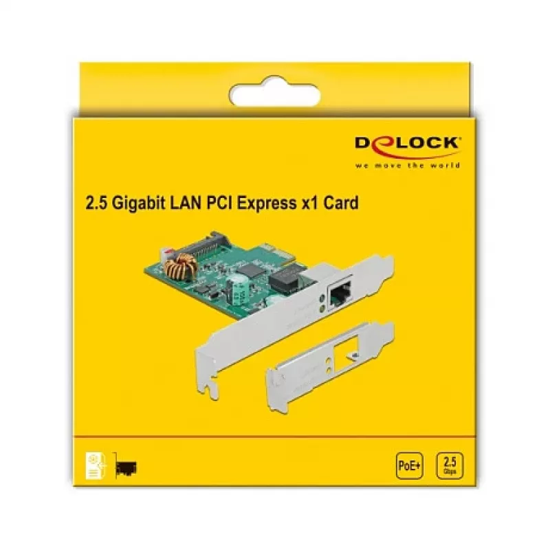 Placa PCI Express x1 DeLOCK RTL8125 2.5 Gigabit LAN PoE+