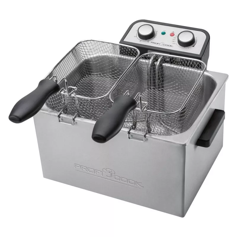ProfiCook PC-FR 1038 fritadeira dupla de instalação livre 3000 W prateada