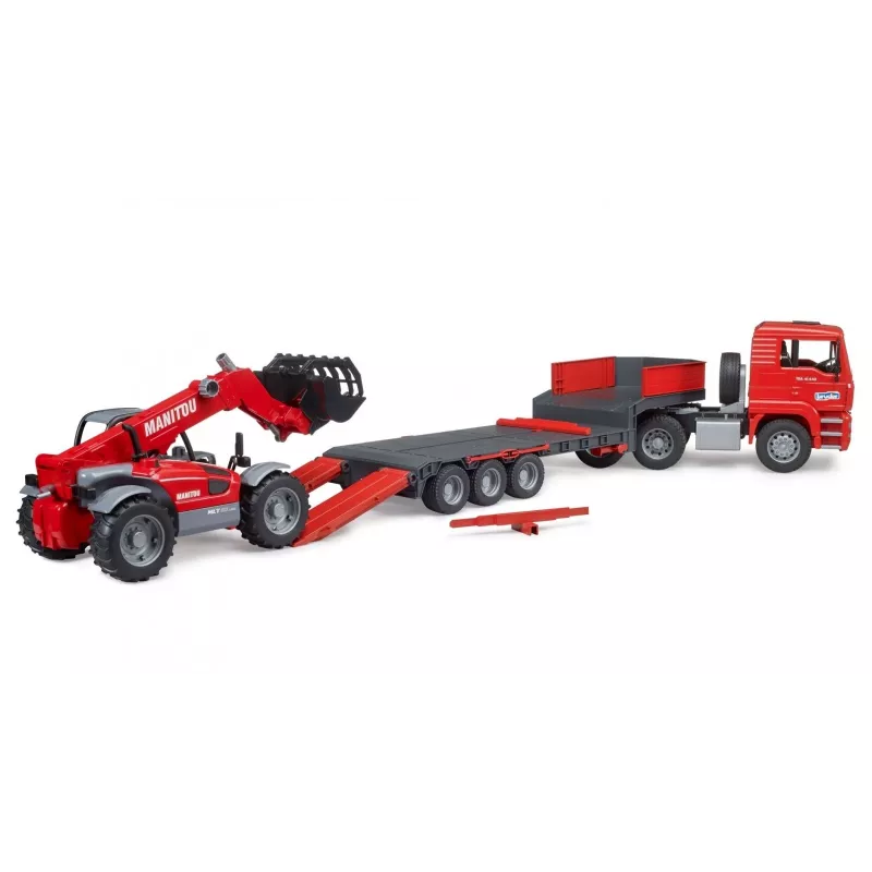 Conjunto de veículos BRUDER MAN TGA camião carregador com carregador Manitou