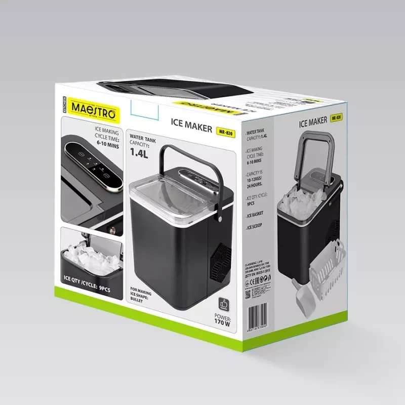 Máquina de fazer gelo Maestro MR-820 — máquina de gelo de mesa, modelo MR-820
