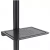 Maclean MC-949 suporte móvel com rodas para TV de 32–55 polegadas, VESA 75×75–400×400, máx. 25 kg, altura 149,5–154,5 cm, inclinação +5°, prateleira, preto
