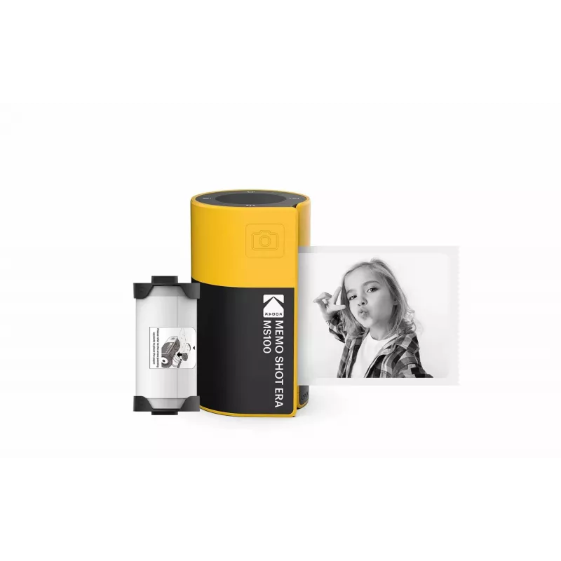 Kodak Memo Shot Era MS100 Câmara instantânea e impressora de etiquetas, amarelo