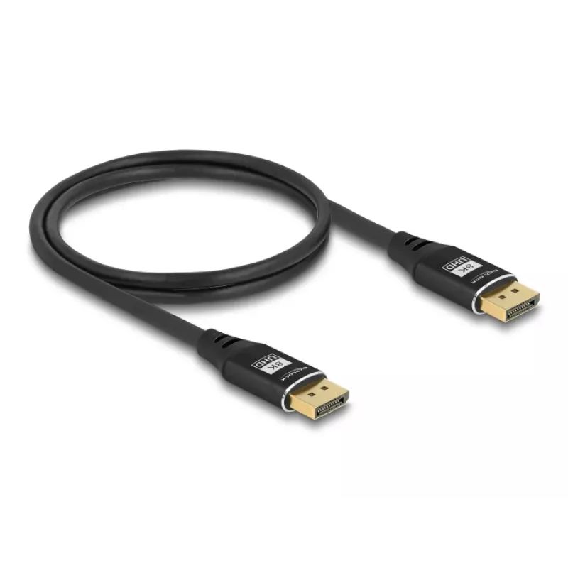 Cabo DisplayPort DeLOCK 8K 60 Hz 3 m preto metal