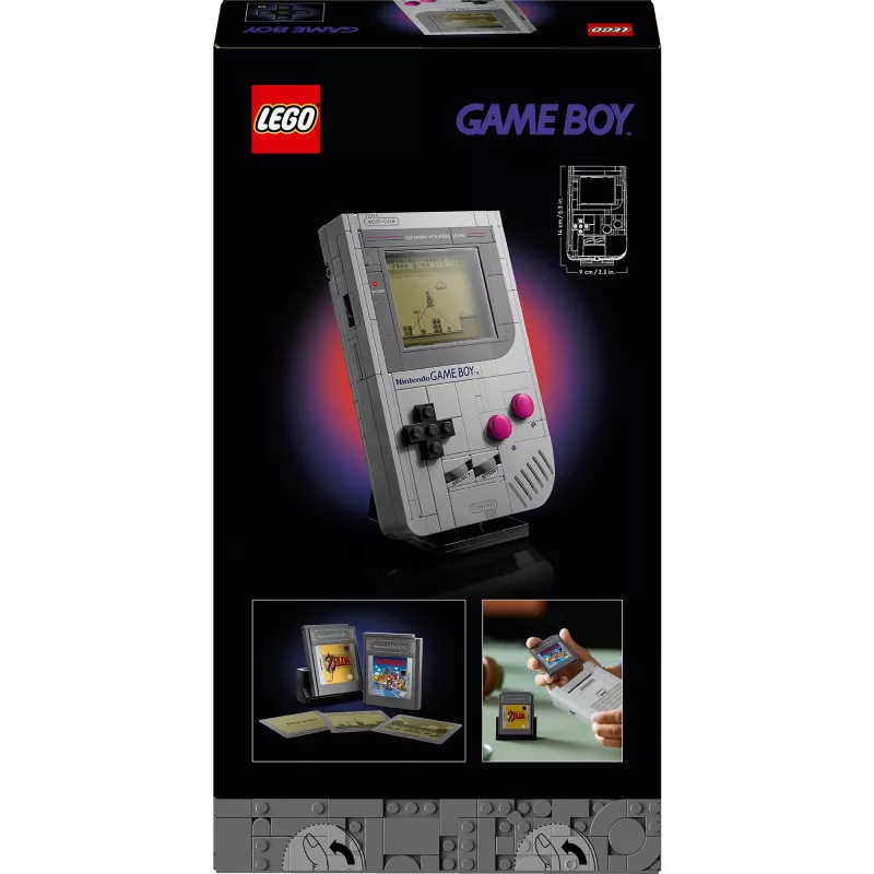 LEGO conjunto de construção design retrô Game Boy 72046 – réplica detalhada, suporte de exposição