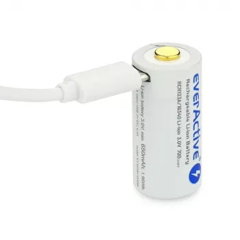 Bateria recarregável everActive EV16340 700mAh 3V com função de carregamento Micro-USB