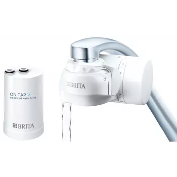 Filtro de água para torneira BRITA ON TAP V CU CE2 (1052067) — 4 fases, capacidade de 600 L, 3 modos, 5 adaptadores, branco