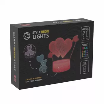Conjunto de lâmpada LED decorativa Manta SNL115RGB RGB 3D coração