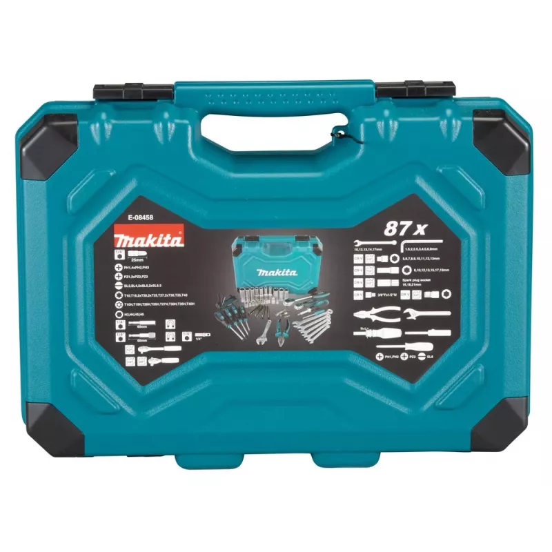 Conjunto de ferramentas de mecânico Makita E-08458 87 ferramentas