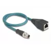 Cabo adaptador M12 DeLOCK codificação X 8 pinos macho para conector RJ45 fêmea 50 cm