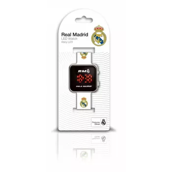 Relógio infantil Euroswan LED Real Madrid RM00016 com calendário, visor digital para crianças