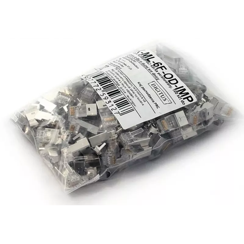 Conector de cabo RJ45 cinzento Digitus X-ML-6F-OD-IMP macho 100 unid.