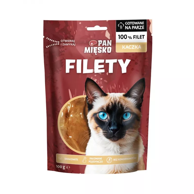 Petisco para gatos Pan Mięsko Filetes de Pato 100 g