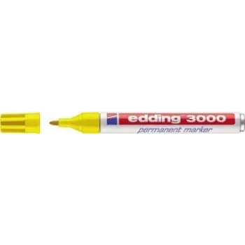 Marcador permanente Edding 3000 ponta redonda amarelo 10 unid.