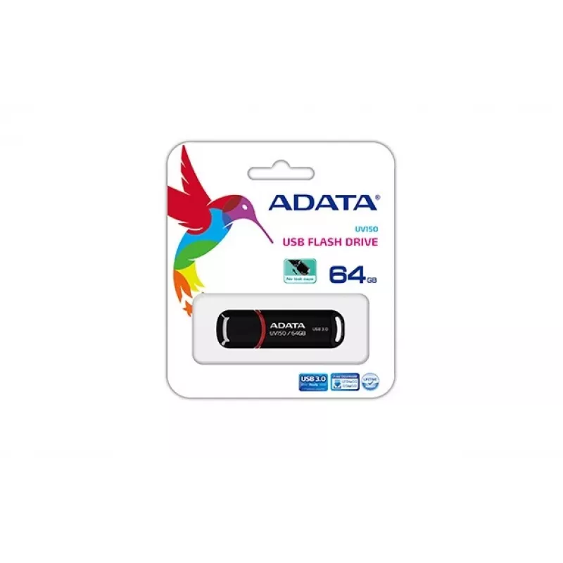 Pen Drive ADATA 64GB DashDrive UV150 USB Tipo-A 3.2 Gen 1 (3.1 Gen 1) Preto