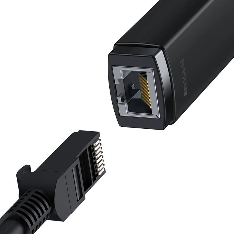 Adaptador de rede USB para RJ45 Baseus Lite Series, 100Mbit/s (preto)