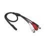 Microfone para câmara de segurança ACTi PMIC-0100 — microfone omnidirecional com fios, 3,5 mm, cabo de 2,3 m, preto/vermelho/branco