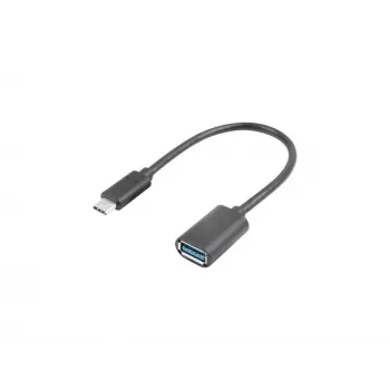 Adaptador LANBERG AD-UC-UA-04 USB Type-C macho - USB Type-A fêmea 15cm preto