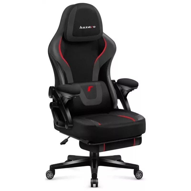 Cadeira de gaming huzaro Force 4.6 — assento ergonómico em tecido, altura ajustável, reclinável, apoio lombar, 130 kg máx., largura do assento 41 cm