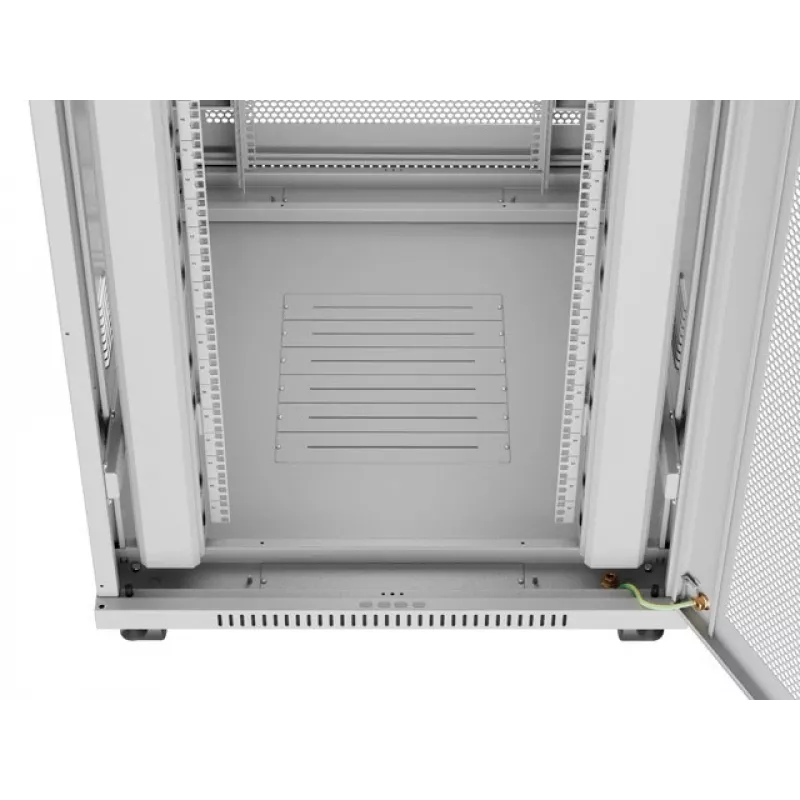 ARMÁRIO RACK DE CHÃO 19 27U 800X1000 CINZENTO PORTA PERFURADA LCD LANBERG (embalagem plana)