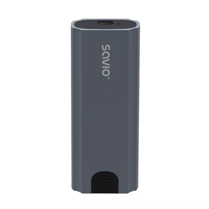 Caixa para SSD M.2 SAVIO AK-67 cinzento, USB 10 Gbit/s, suporte para uma unidade M.2