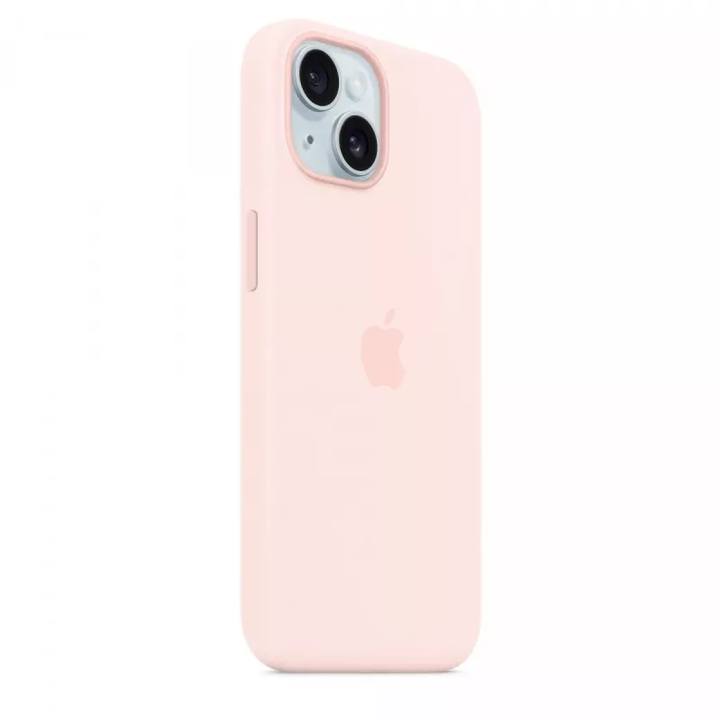 Capa de silicone com MagSafe para iPhone 15 - Rosa-claro