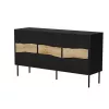 Cama Meble INSERTO 3D cómoda, 143,5x40x80 cm, preta, com LED