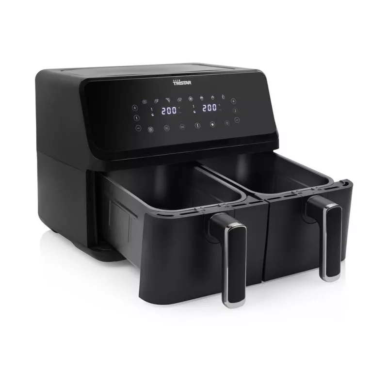 Fritadeira Tristar FR-9026 dupla 8 L autónoma 2700 W fritadeira de ar quente preta