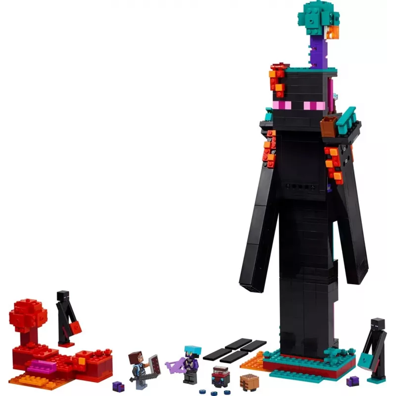 Brinquedo de construção LEGO Minecraft Conjunto 21279 A Torre do Enderman, 867 peças, 2 minifiguras, 450 mm de altura