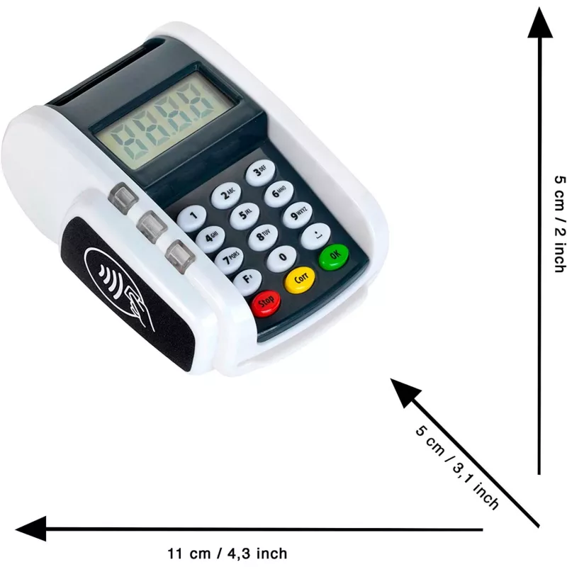 Terminal POS com luz e som, brinquedo de faz de conta