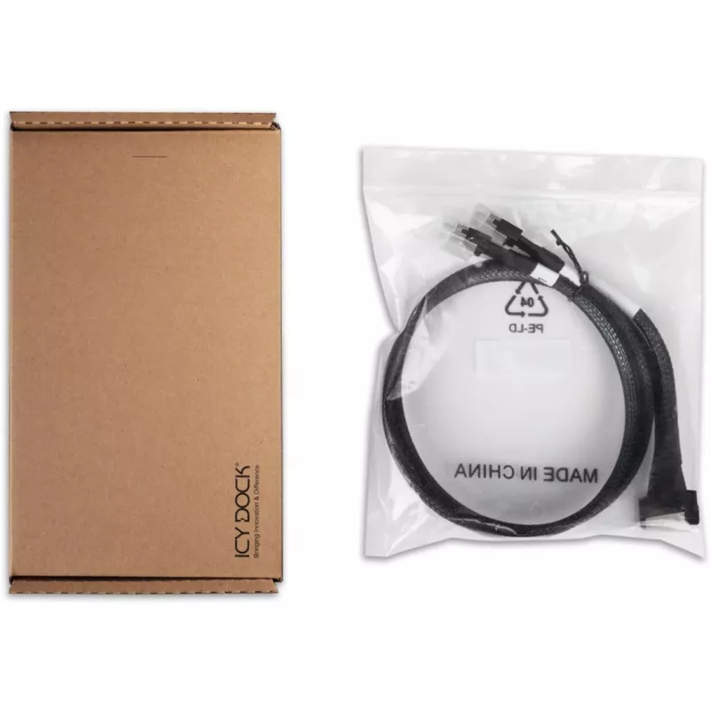 Cabo Icy Dock MCIO 8i SFF-TA-1016 para 2x SlimSAS SFF-8654 4i cabo 0,5 m – Cabo (MB310L-B)
