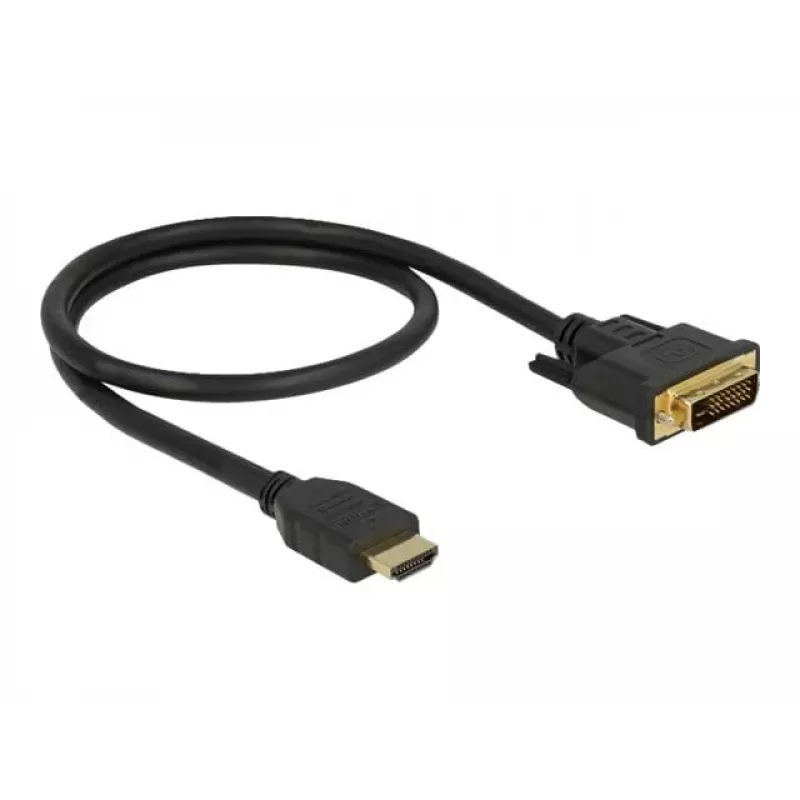 Adaptador de cabo de vídeo DeLOCK 85651 0,5 m HDMI tipo A DVI preto