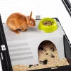 Gaiola FERPLAST Casita 100 para coelhos e porquinhos-da-índia, metal/plástico, 960×570×560 mm, taupe/branca