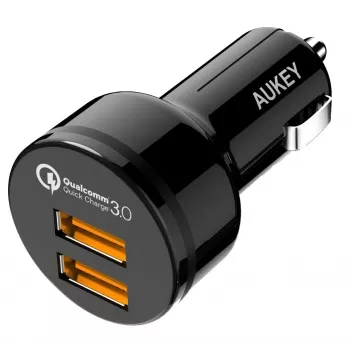 Carregador de automóvel ultrarrápido CC-T8 2xUSB 3.0 6A 36W + cabo Micro-USB 1m