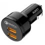 Carregador de automóvel ultrarrápido CC-T8 2xUSB 3.0 6A 36W + cabo Micro-USB 1m