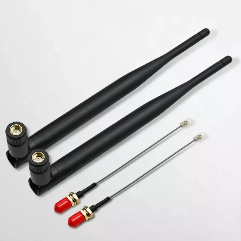 Antena Wi-Fi interior QOLTEC 57046, dupla banda 2,4–2,5 GHz e 5,1–5,8 GHz, 5 dBi, 50 Ω