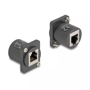 Módulo D-Type DeLOCK RJ12 conector fêmea para conector fêmea preto 88107